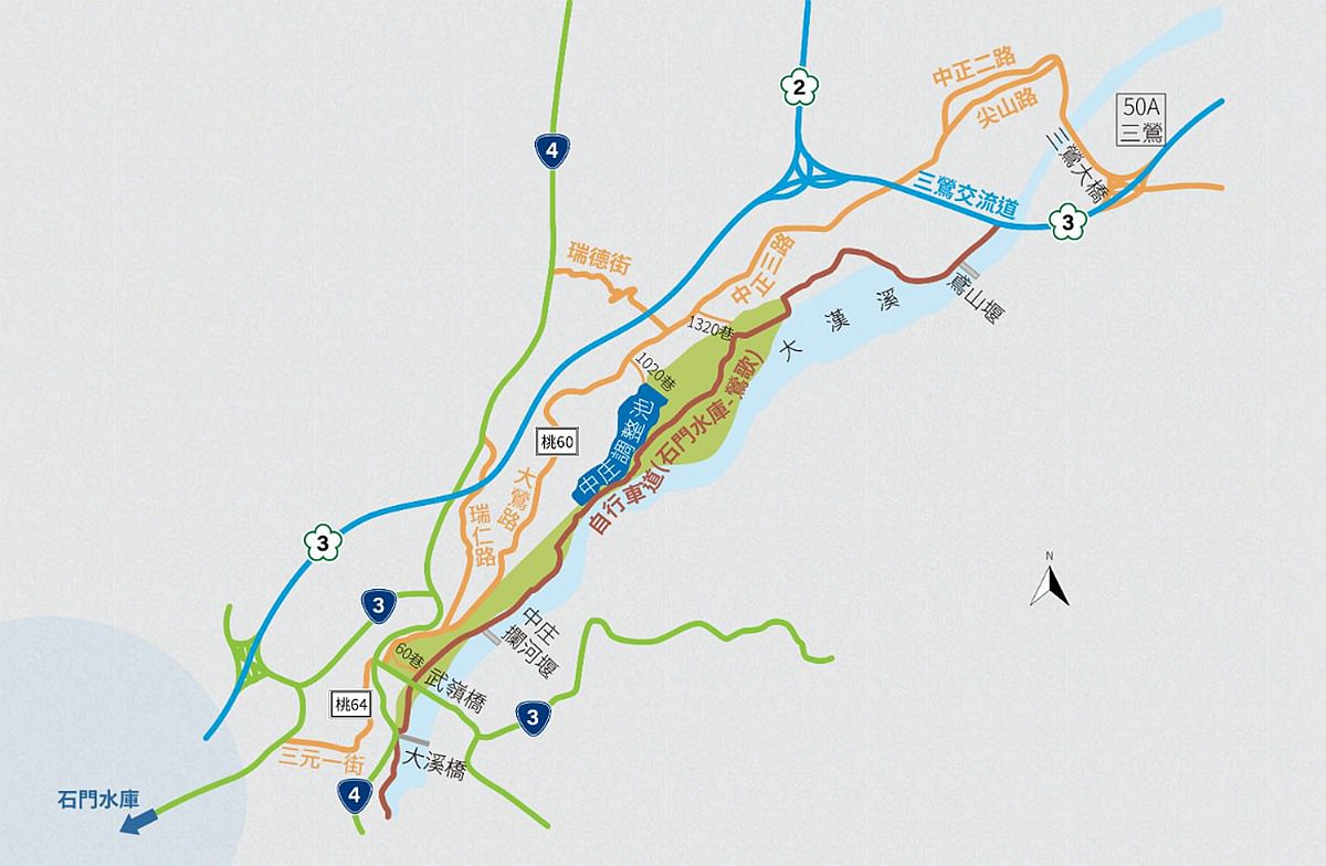大溪景點 大溪親子景點 大溪旅遊 中庄調整池 大鶯綠野景觀自行車道 桃園免費景點 桃園景點 桃園親子景點 中庄調整池交通路線