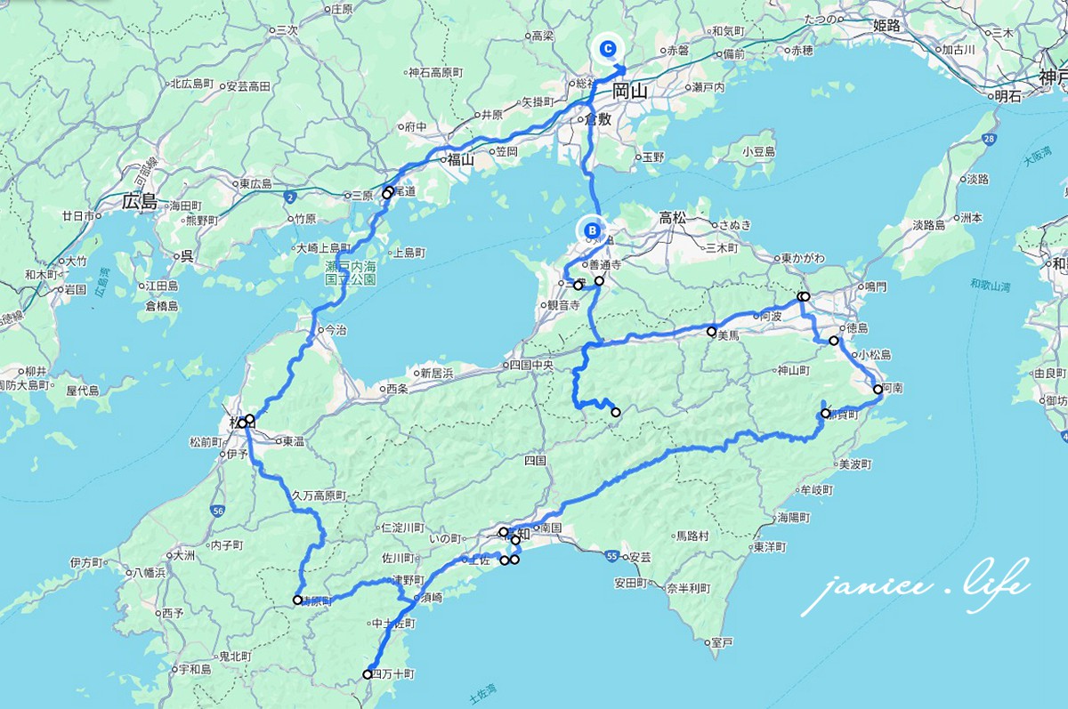 日本四國親子自駕旅行|9天8夜行程規劃.四國景點美食餐廳住宿分享 - 第2張圖 潔妮食旅生活 四國自由行 四國自駕 日本自由行 日本自駕