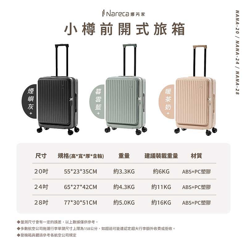 行李箱開箱|NARECA娜芮家小樽前開式行李箱|兼具美感與機能.小空間也能輕鬆開箱取物 - 第3張圖 行李箱推薦 NARECA娜芮家小樽前開式行李箱 前開式旅行箱 2026行李箱推薦 潔妮食旅生活 NARECA行李箱評價 小樽系列行李箱 NARECA娜芮家開箱 前開式行李箱推薦 前開式行李箱優點 平價行李箱推薦2026 高顏值行李箱 日本旅遊行李箱建議 短途旅行行李箱
